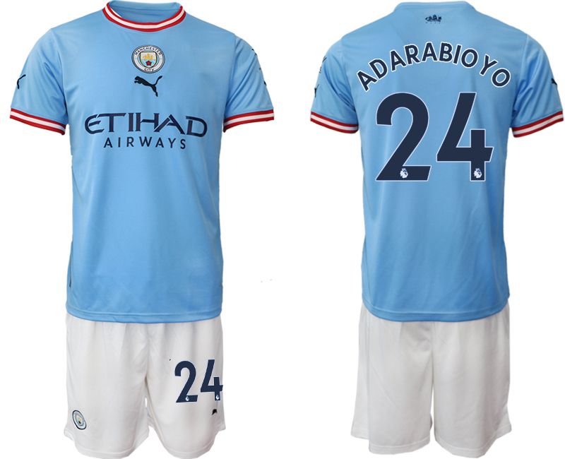 Men 2022-2023 Club Manchester City home blue #24 Soccer Jersey